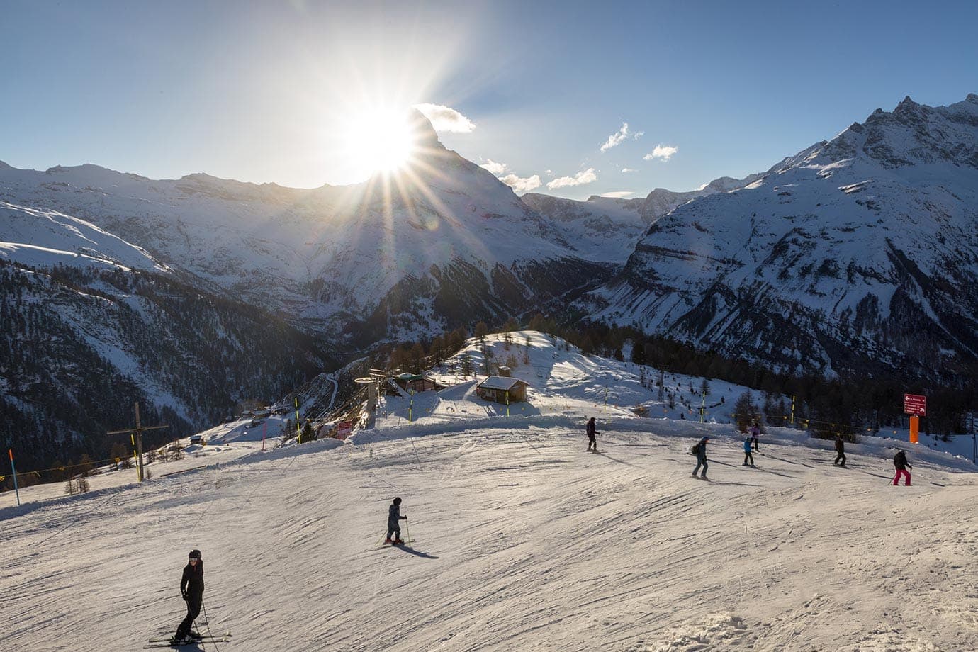 在瑞士采尔马特学习滑雪